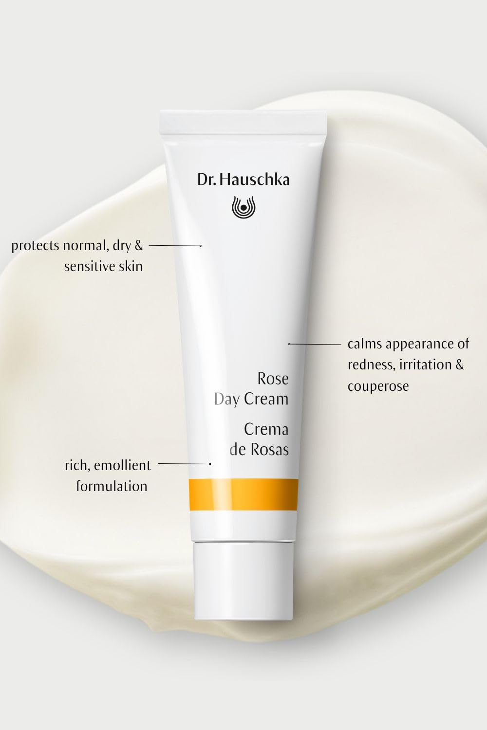 Dr. Hauschka shea butter ingredient scoop showing nourishing, protective benefit