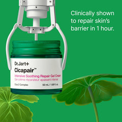 Dr.Jart+ Cicapair ingredient label close-up highlighting Centella and barrier-repair benefits