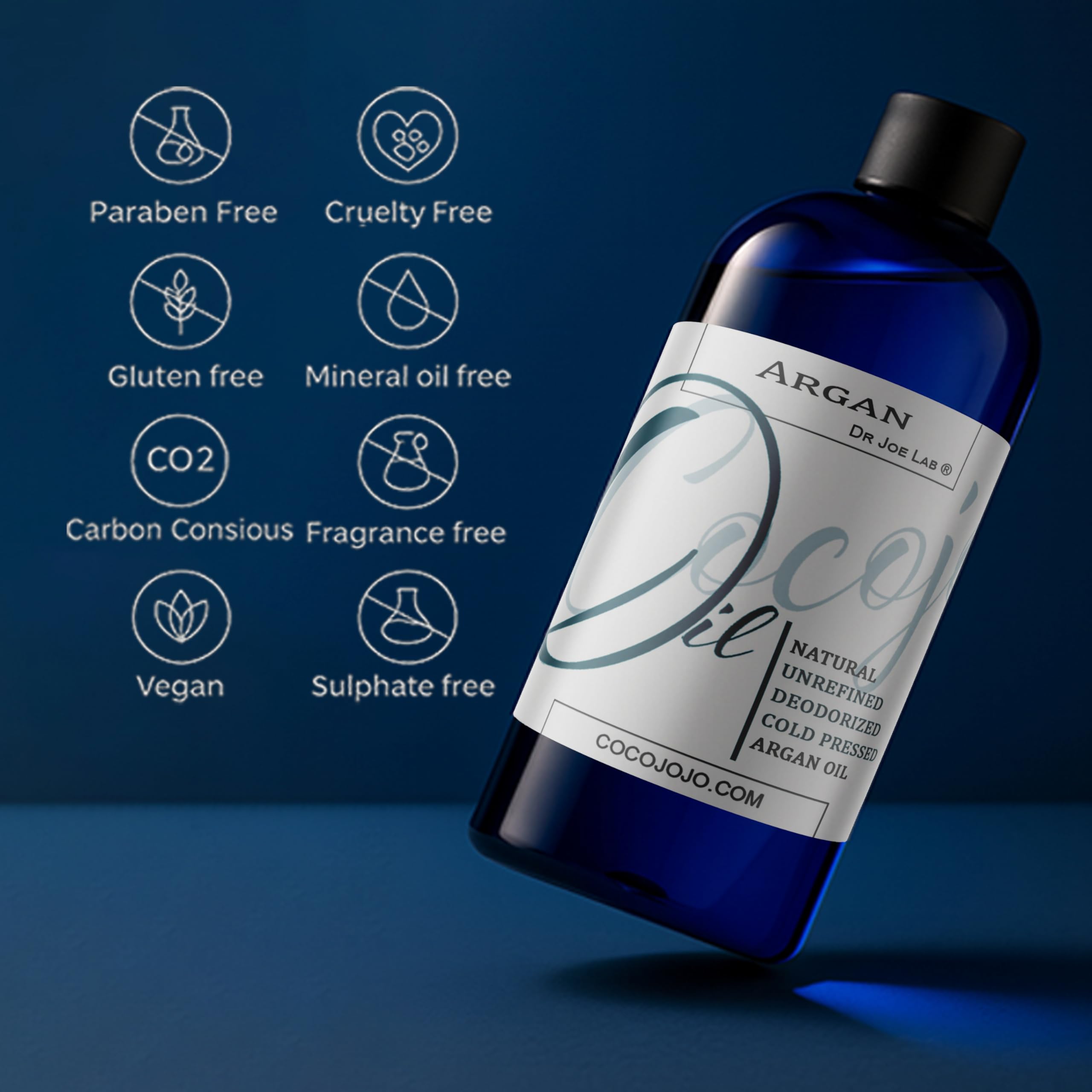 Dr Joe Lab cocojojo next to common objects showing 32 fl oz scale benefit