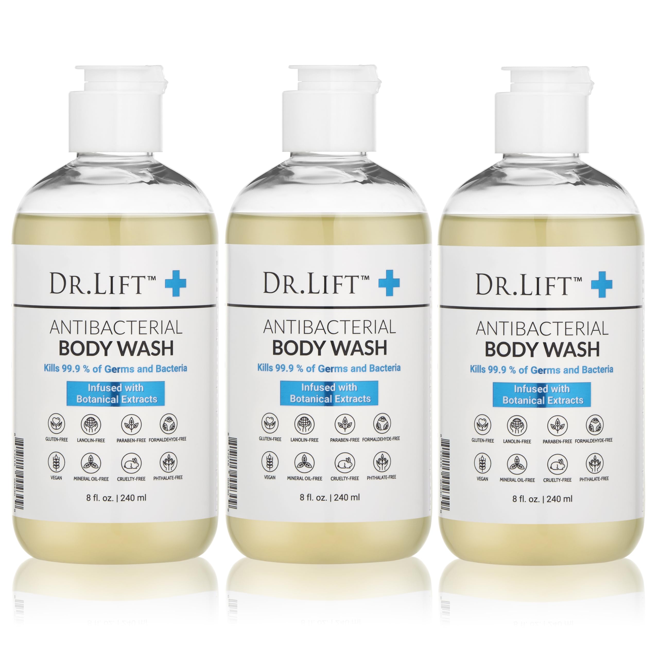 DR. LIFT front packaging showing bottle and clear unscented benefit