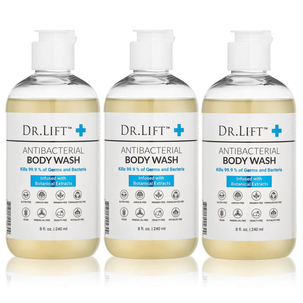 DR. LIFT front packaging showing bottle and clear unscented benefit
