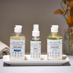 DR. LIFT foam in hand demonstrating mild lather and moisturizing benefit