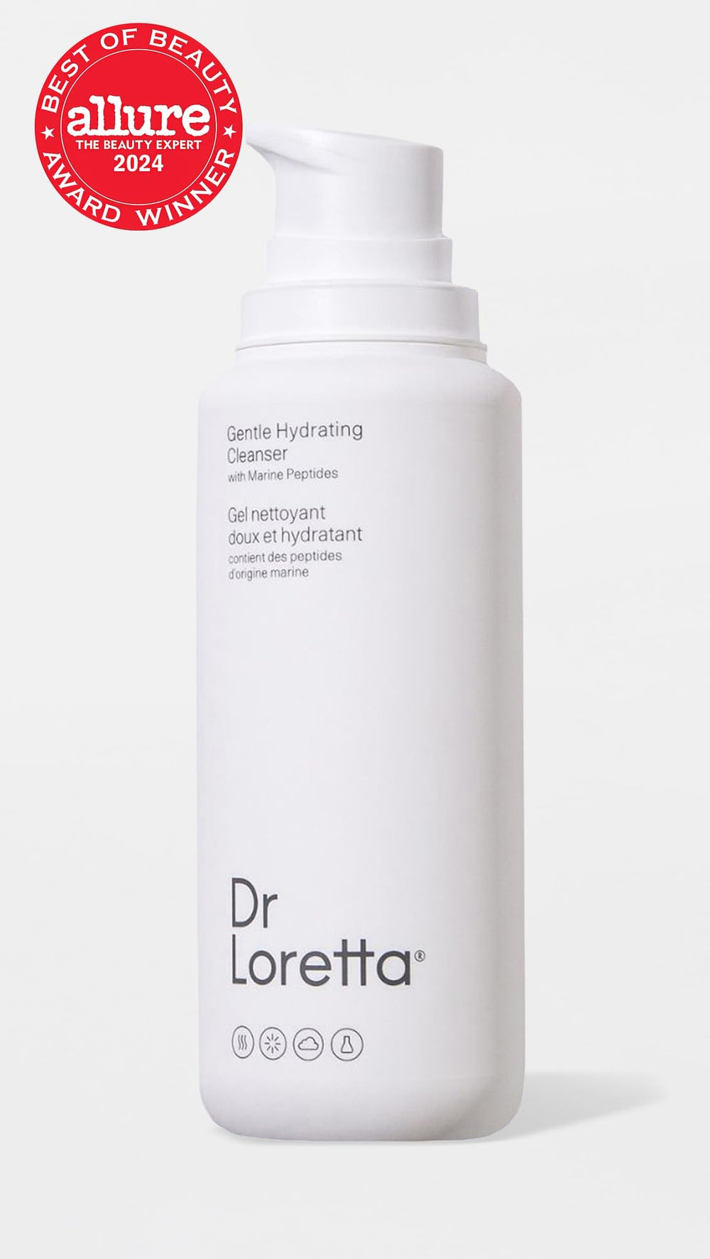 Dr. Loretta gel texture closeup showing hydrating, silky consistency