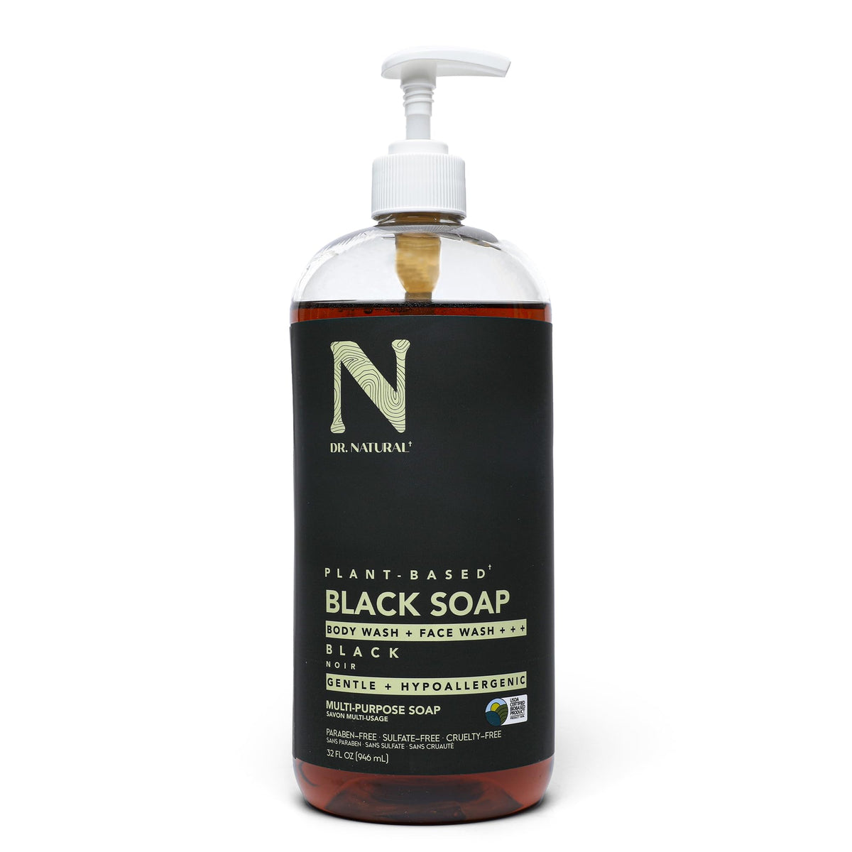 Dr. Natural front label view showing product identity and size benefit