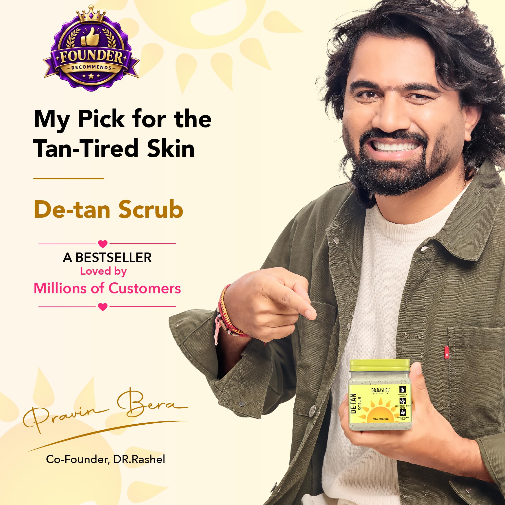 DR.RASHEL scrub applied on face demonstrating gentle exfoliation benefits