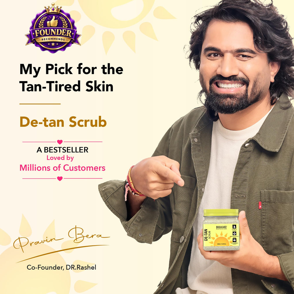 DR.RASHEL scrub applied on face demonstrating gentle exfoliation benefits