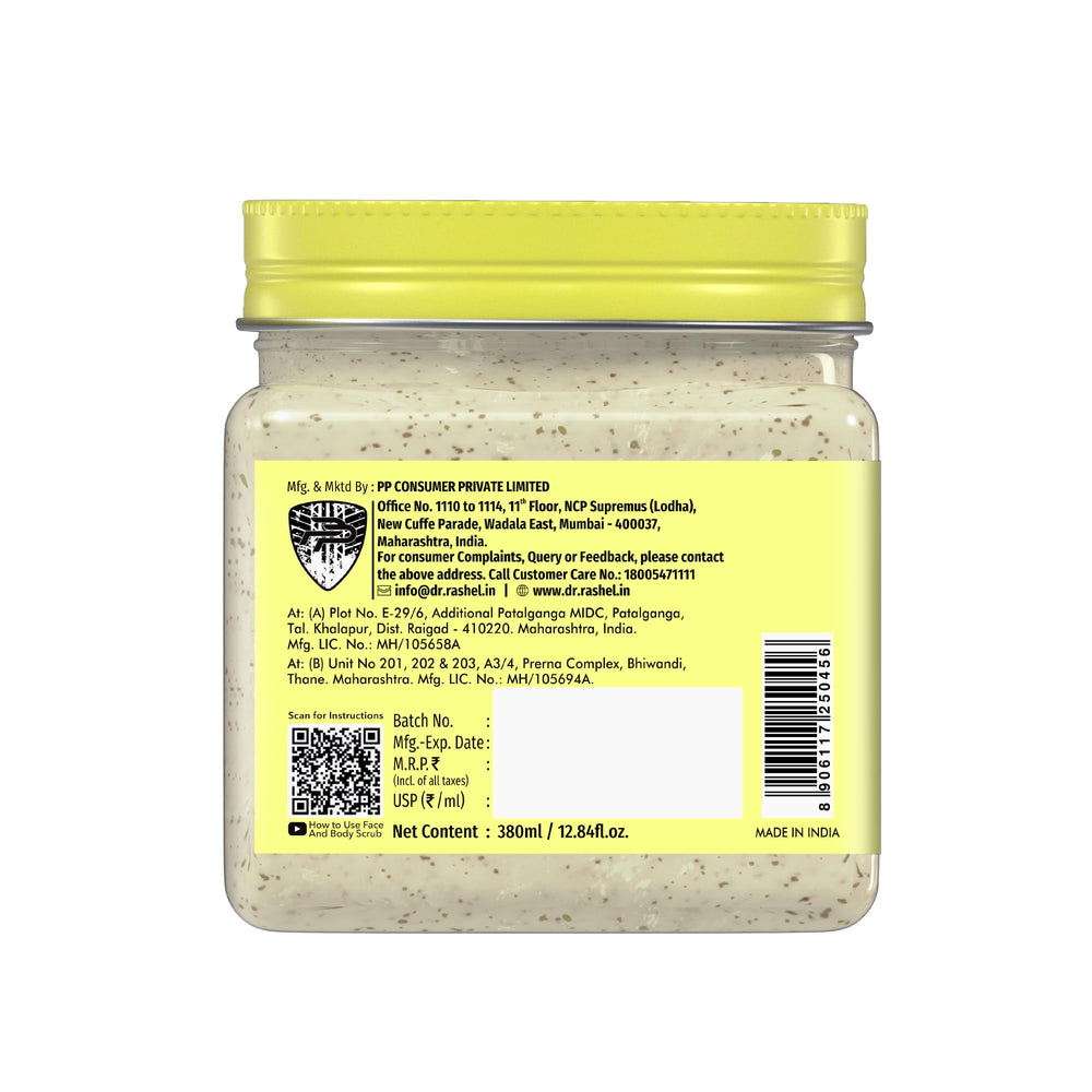 DR.RASHEL 380ml jar next to a hand to show true product size
