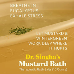 Dr. Singha's open jar texture revealing fine mustard powder for even dissolving