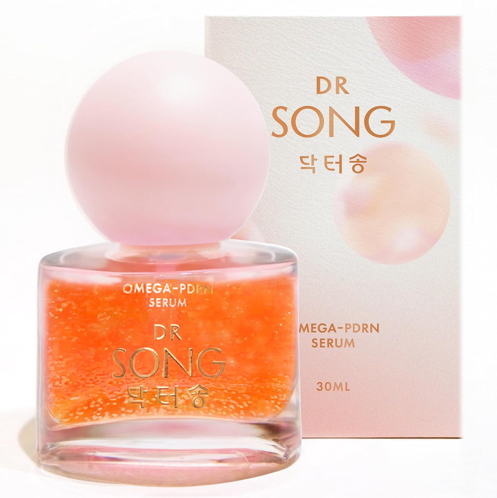 Dr Song bottle front view showing serum packaging and clinical design benefits