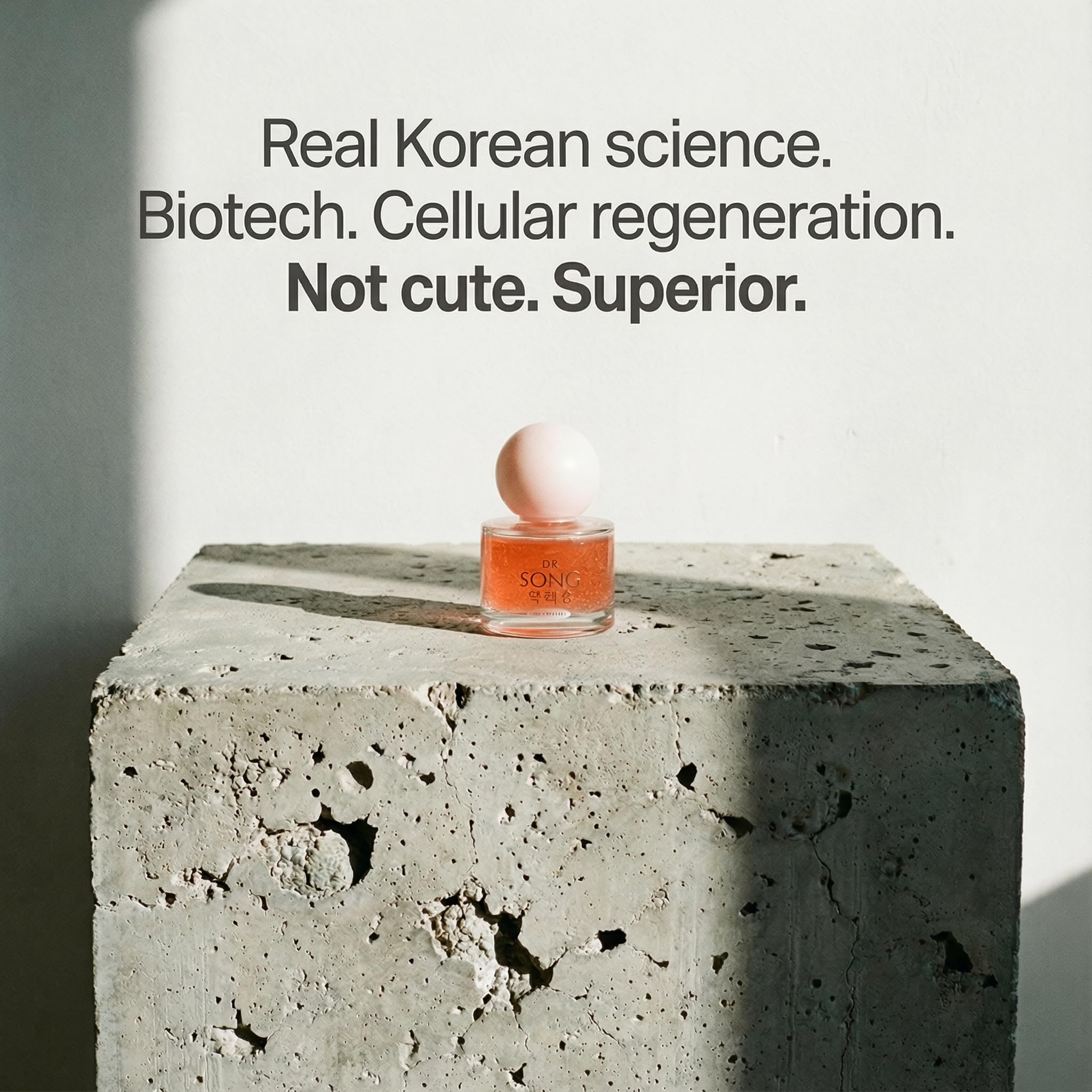 Dr Song bottle in hand to show actual size and travel-friendly benefit