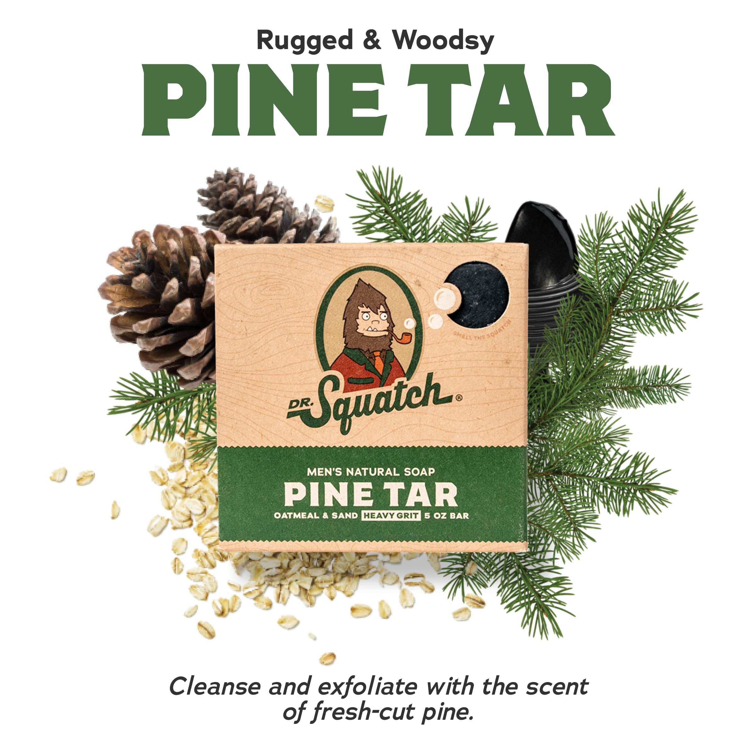 Dr. Squatch bar close-up texture highlighting creamy lather and nourishing oils