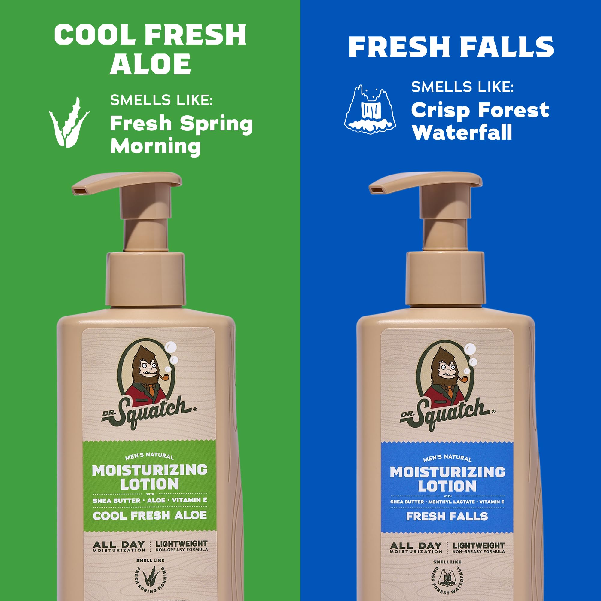 Dr. Squatch bottle in hand demonstrating size and quick-absorb benefit