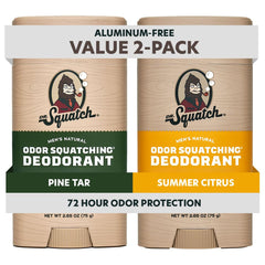 Dr. Squatch 2-pack front view showing both deodorant sticks for easy selection