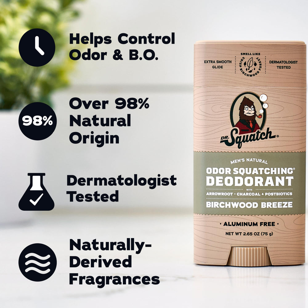Dr. Squatch label ingredients list emphasizing natural-origin components