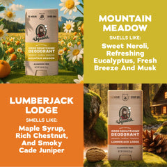 Dr. Squatch Lumberjack Lodge label close-up showcasing warm woodsy aroma