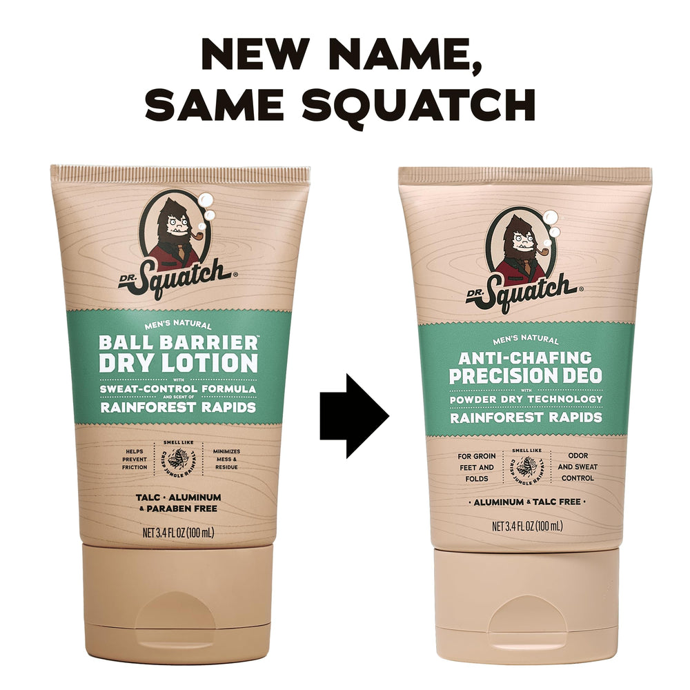 Dr. Squatch open stick showing lotion-to-powder texture for smooth application