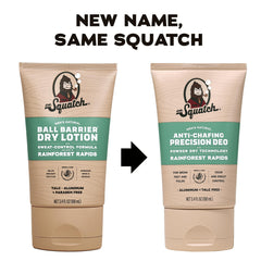 Dr. Squatch open stick showing lotion-to-powder texture for smooth application