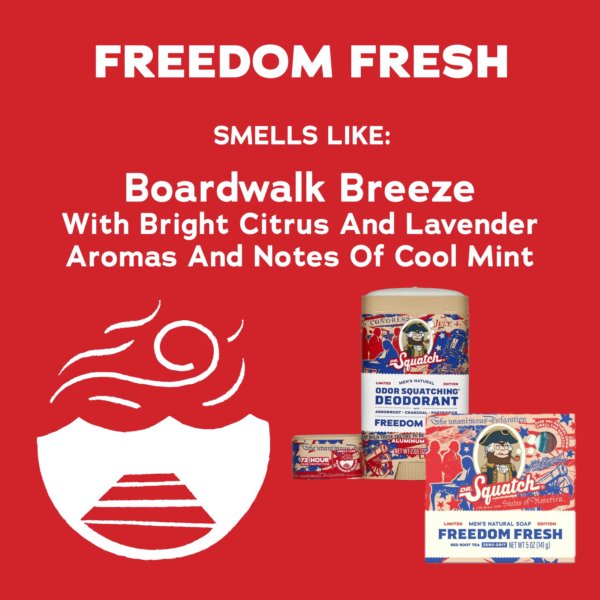 Dr. Squatch deodorant stick open displaying smooth aluminum-free formula for fresh protection