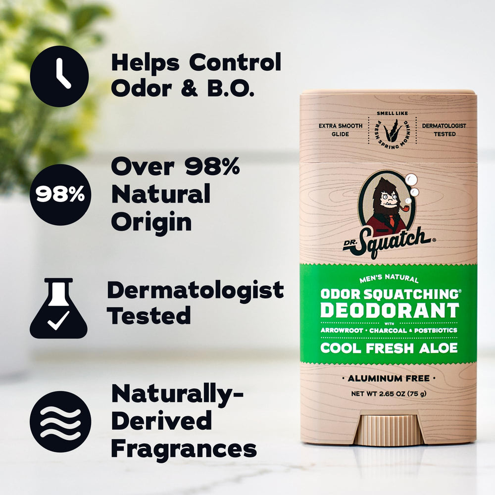 Two Dr. Squatch sticks side-by-side showing scent pairing and travel readiness