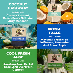 Dr. Squatch Fresh Falls bar producing lather, highlights cleansing performance