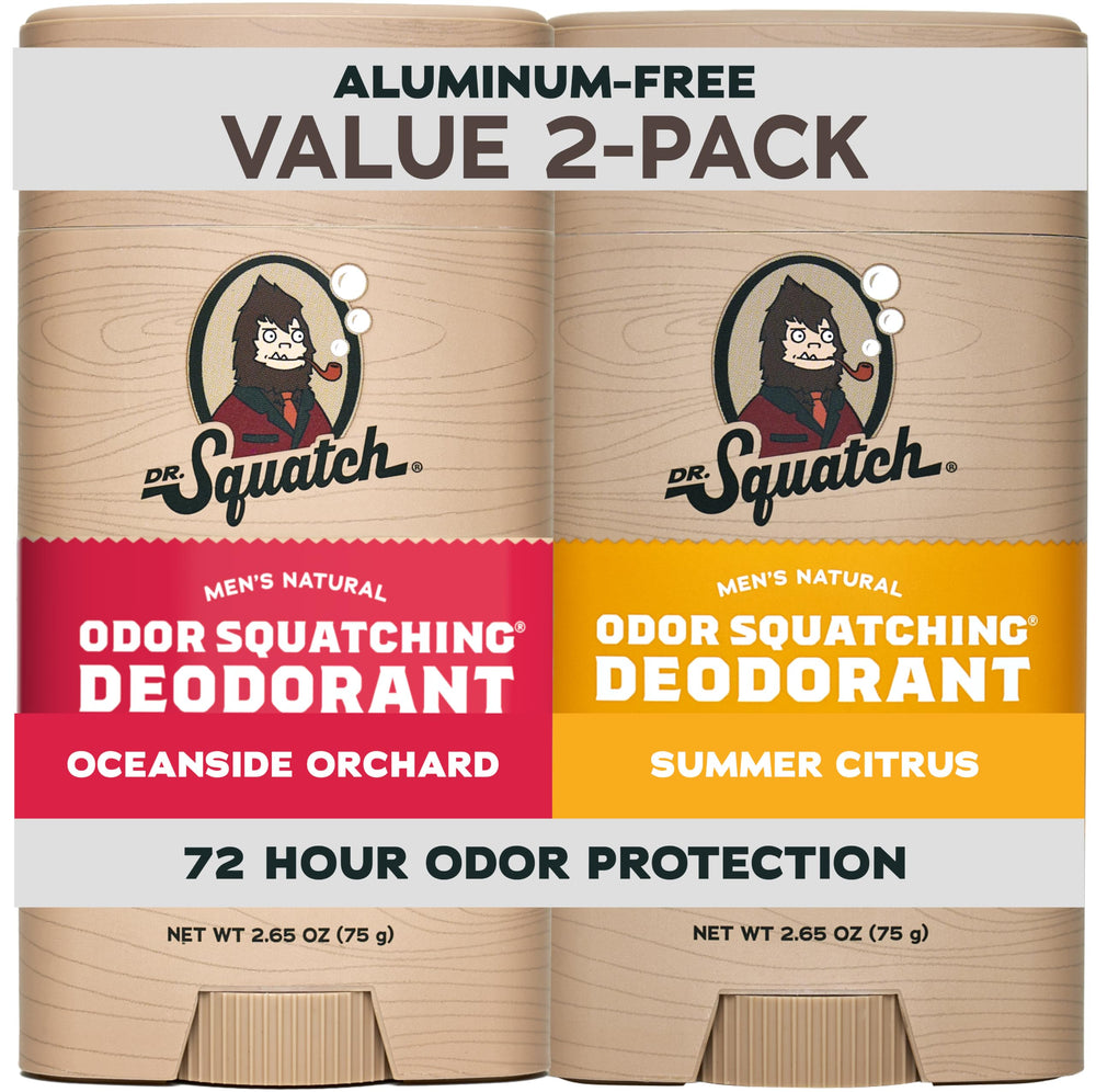 Dr. Squatch front packaging showing two-stick bundle for value and convenience