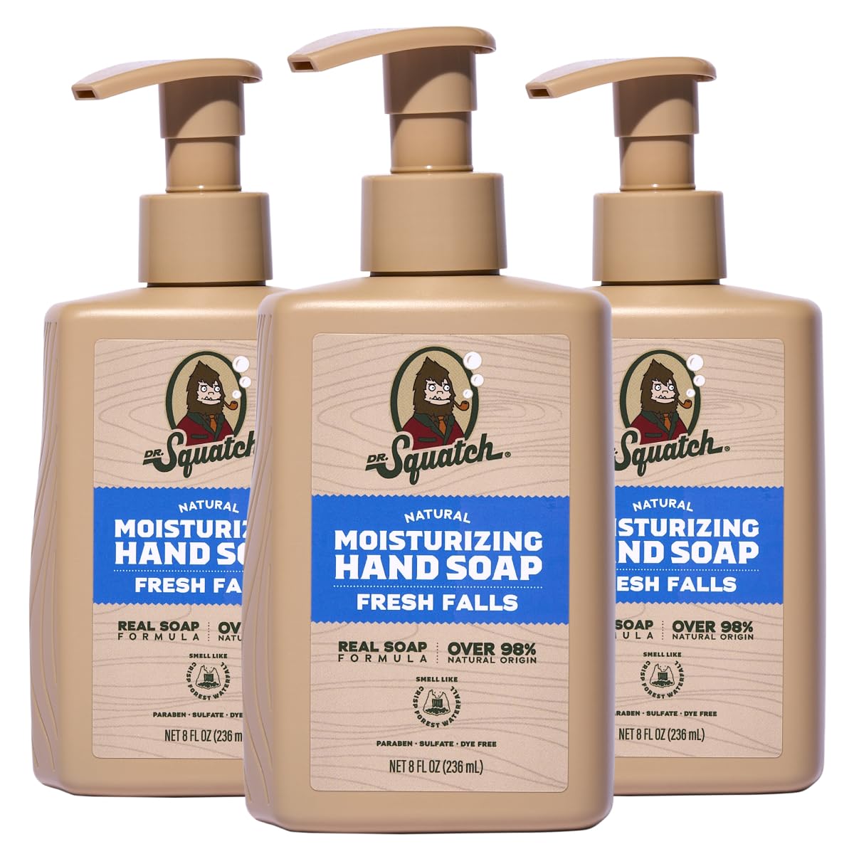 Dr. Squatch front packaging showing 3-pack and clear labeling for convenience