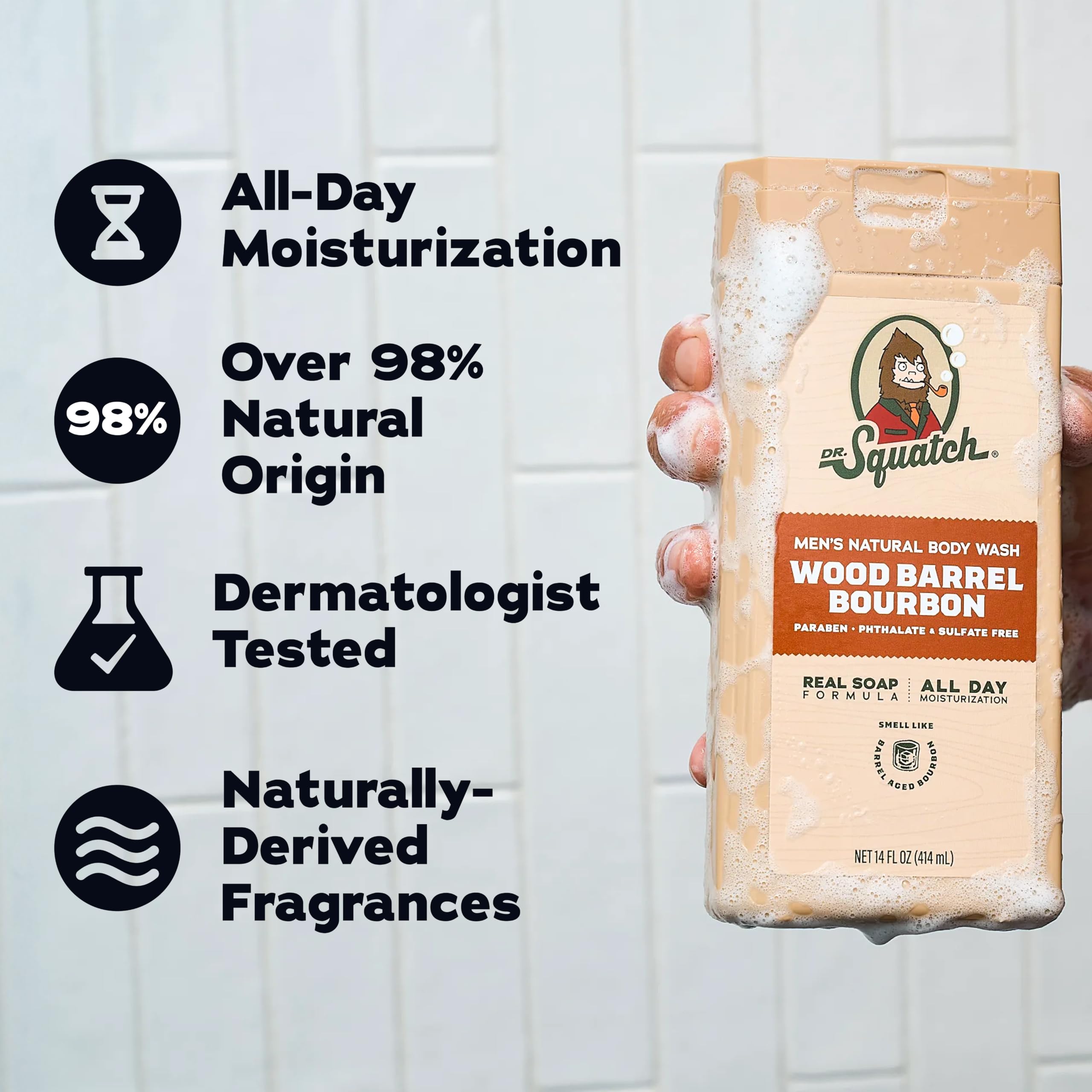 Dr. Squatch natural botanicals flatlay highlighting key ingredients and nourishment
