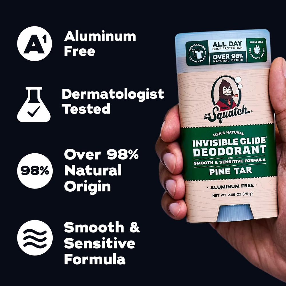 Dr. Squatch Birchwood Breeze stick label emphasizing fresh masculine aroma