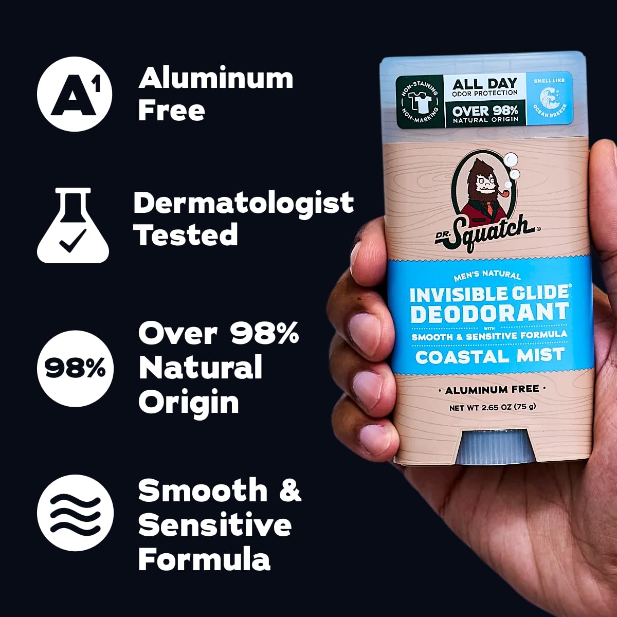 Dr. Squatch two-pack next to common objects for size and scale