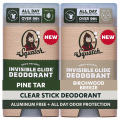 Dr. Squatch front packaging showing two-stick 2-pack, convenient supply