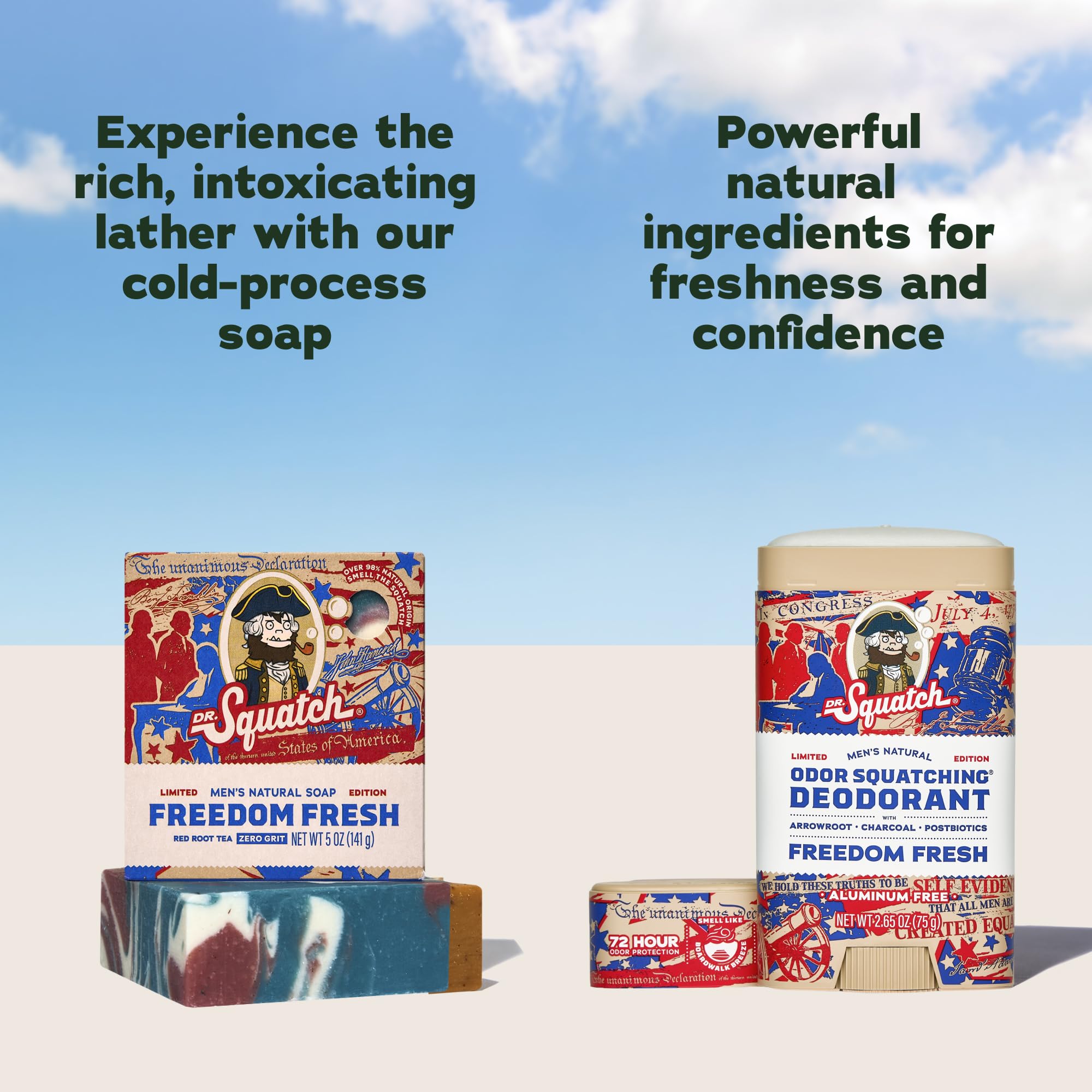Dr. Squatch products in a bright shower setting suggesting daily use and invigorating scent