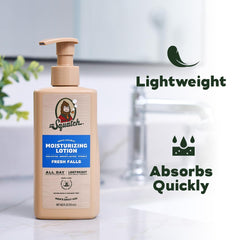 Dr. Squatch lotion texture swipe highlighting non-greasy, fast-absorbent finish