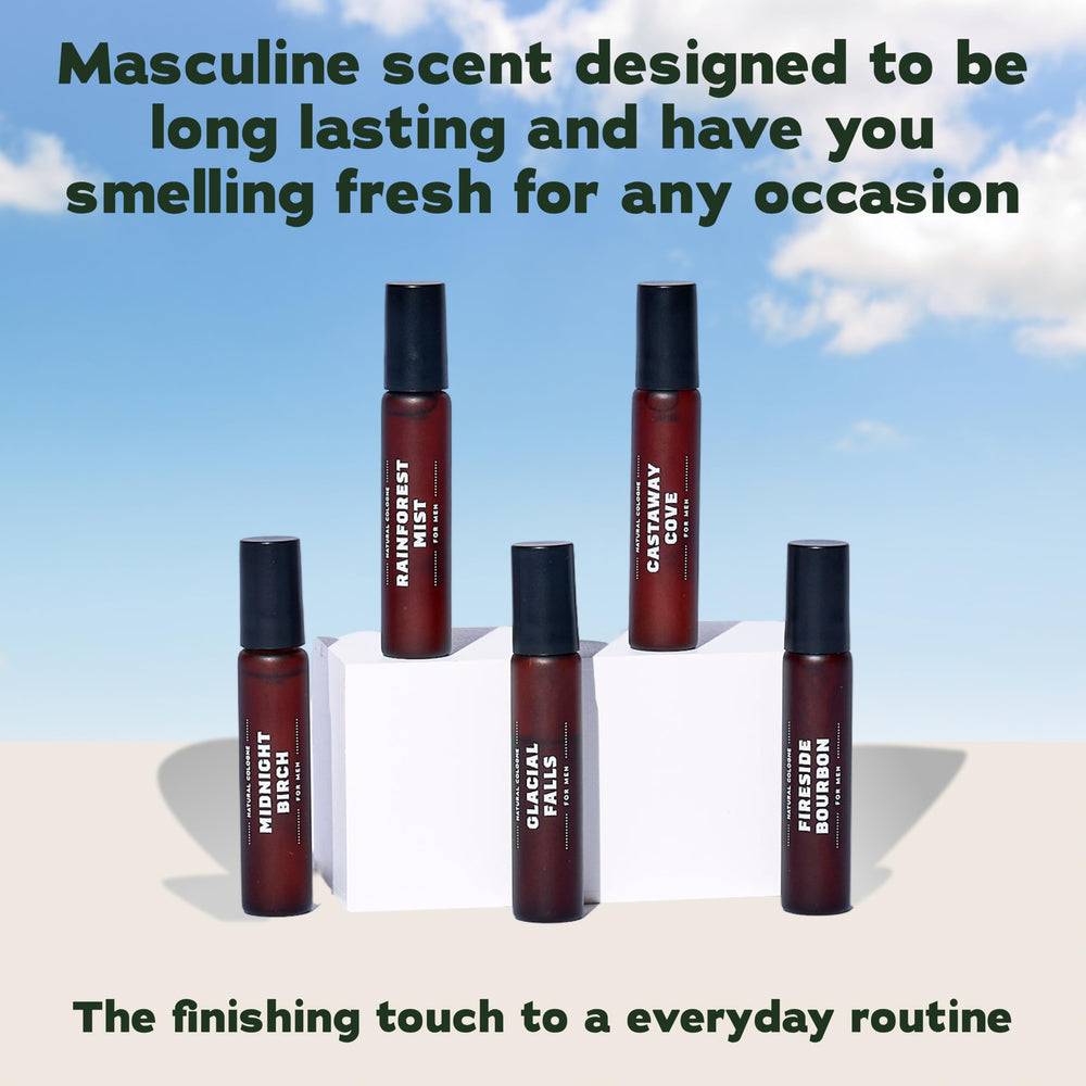 Dr. Squatch mini cologne beside credit card to show compact pocket-friendly size