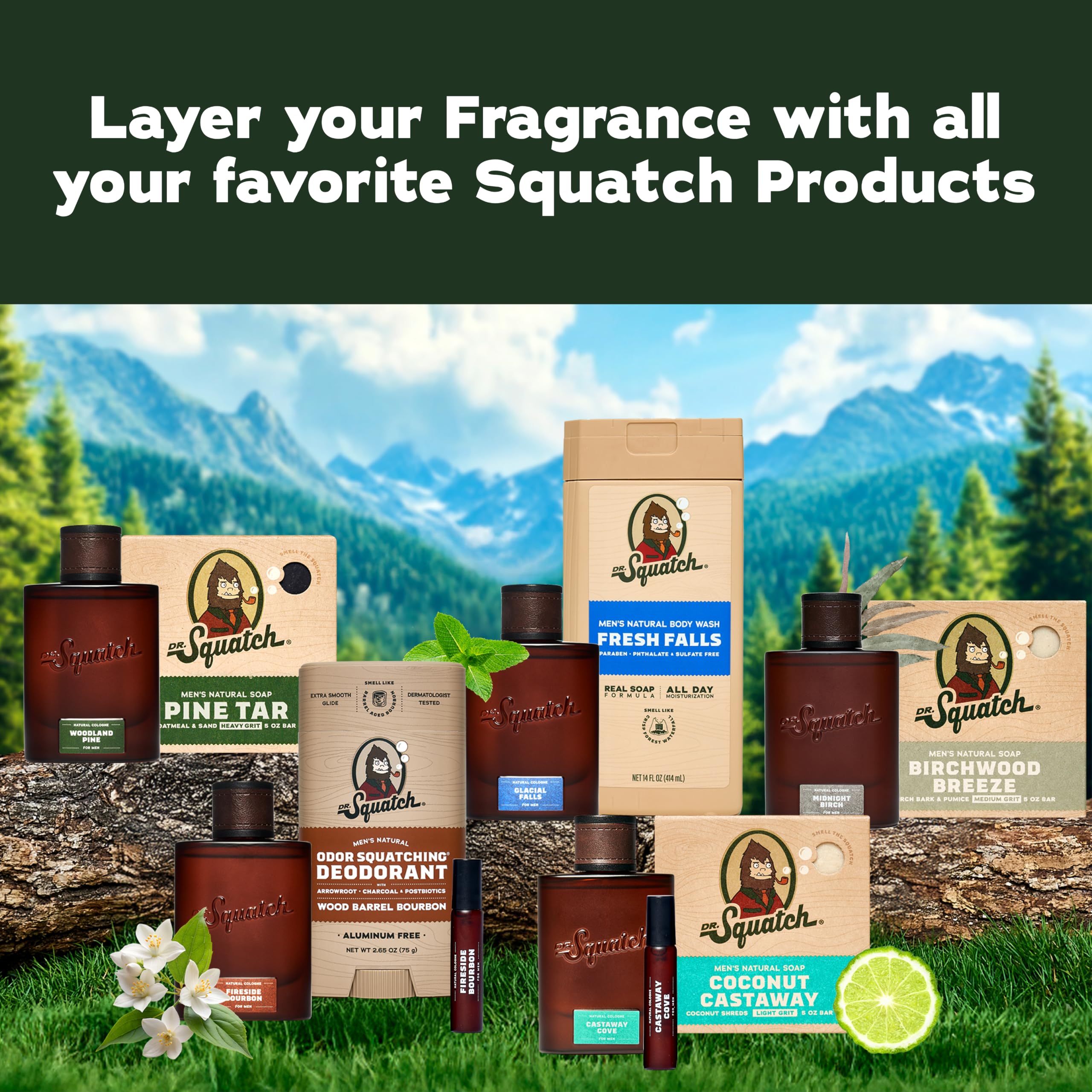 Dr. Squatch fine spray cloud texture view showing even scent distribution benefit