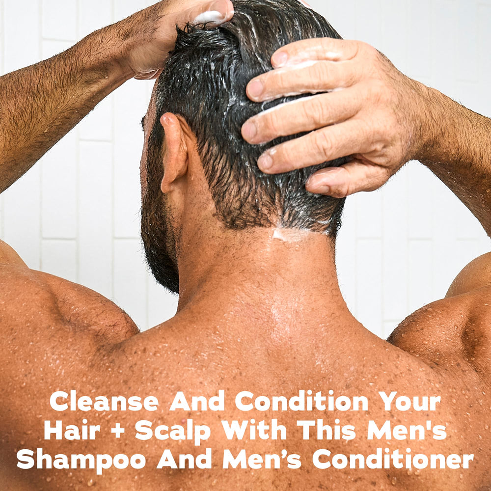 Dr. Squatch shampoo and conditioner pair staged on a bath shelf