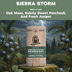 Dr. Squatch stick with cap removed, shows solid balm for easy post-shower use