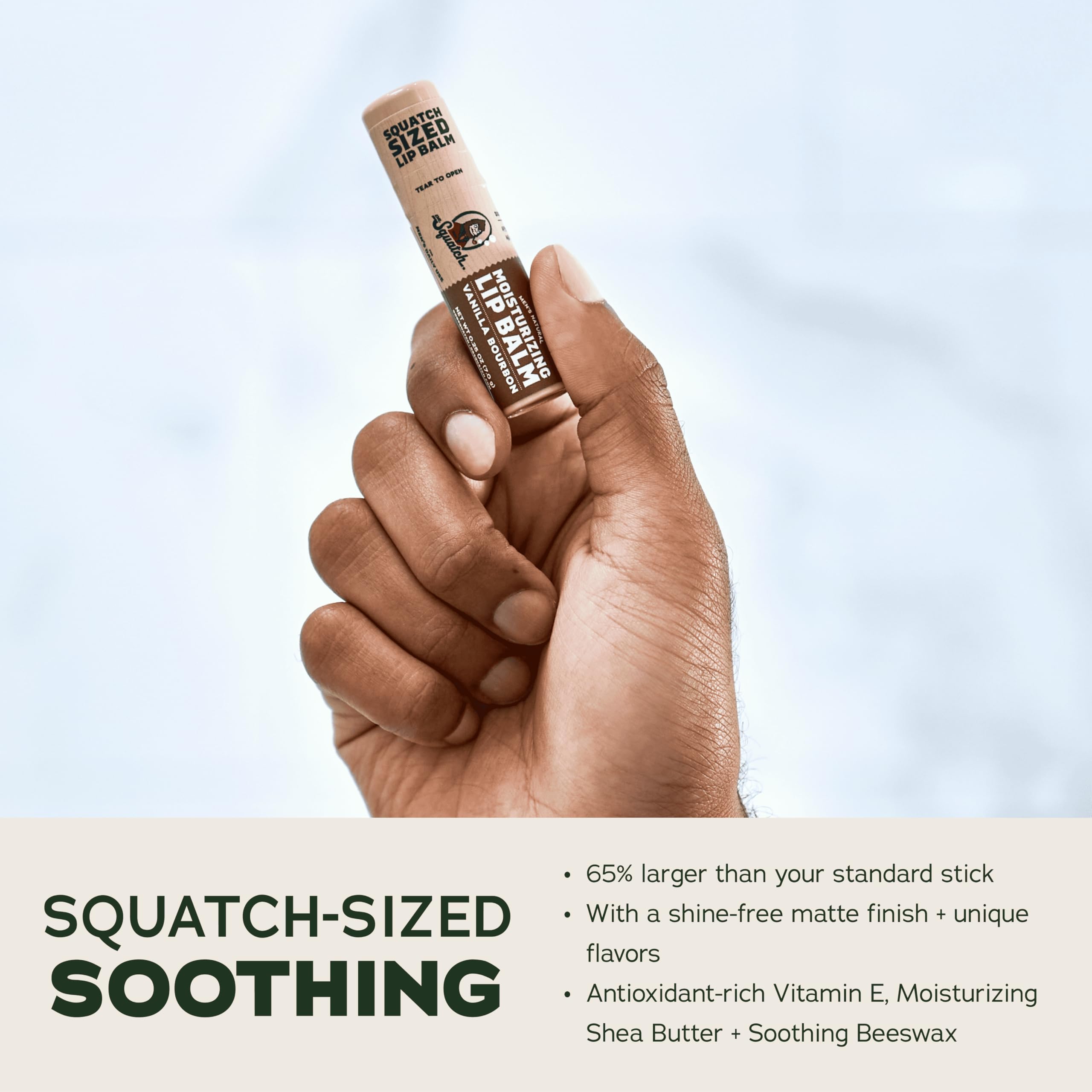 Dr. Squatch balm texture close-up showing smooth matte finish