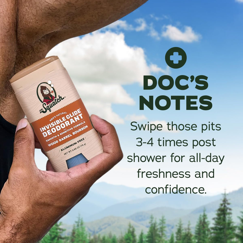 Two-pack flat-lay with grooming items and Dr. Squatch, gift-ready benefit