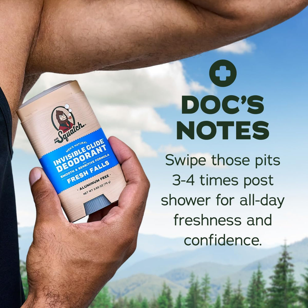 Dr. Squatch two-pack next to a standard item showing size and portability