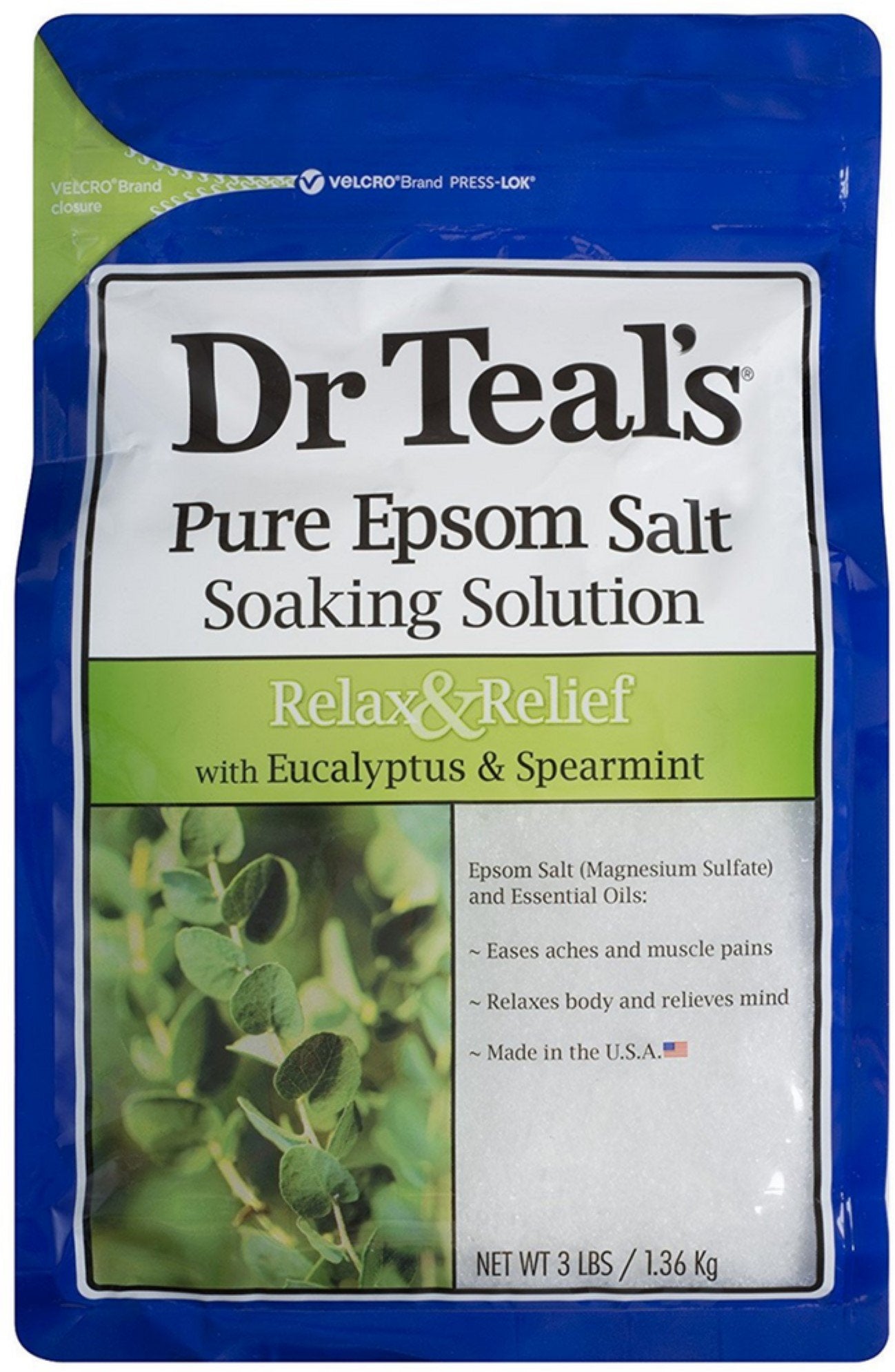 Dr Teal's bath in use with someone adding salts to warm tub for soothing soak benefits