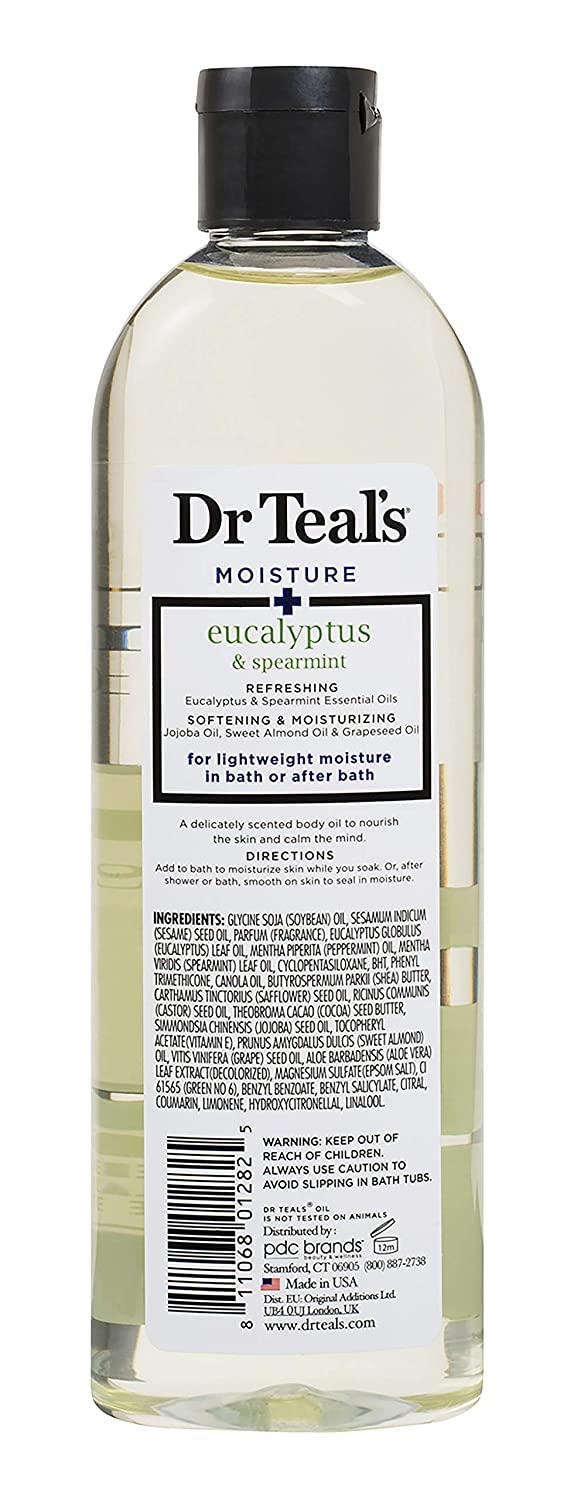 Dr Teal's coconut oil texture pouring to show lightweight hydration and smooth finish
