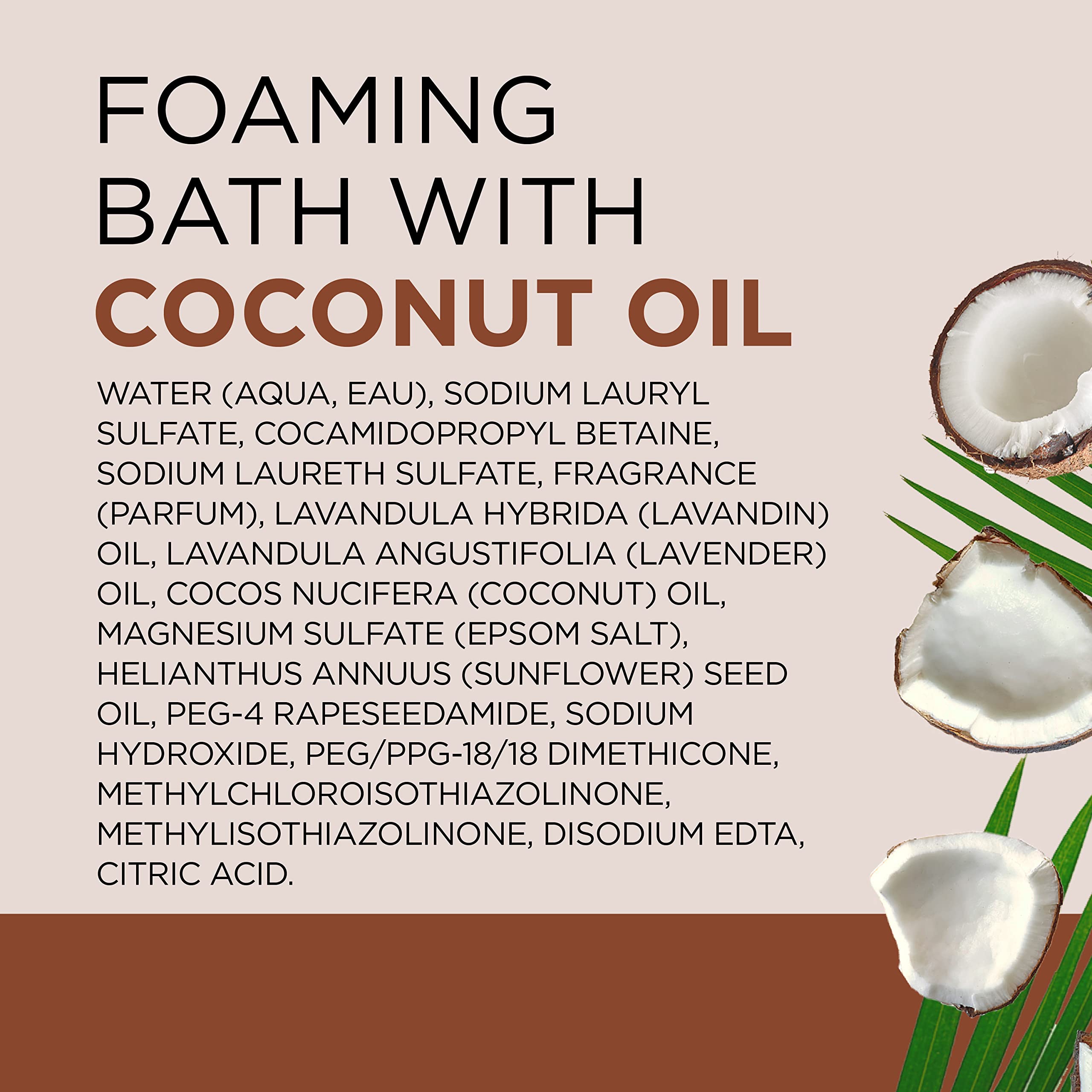Dr Teal's coconut oil visual highlighting nourishing hydration