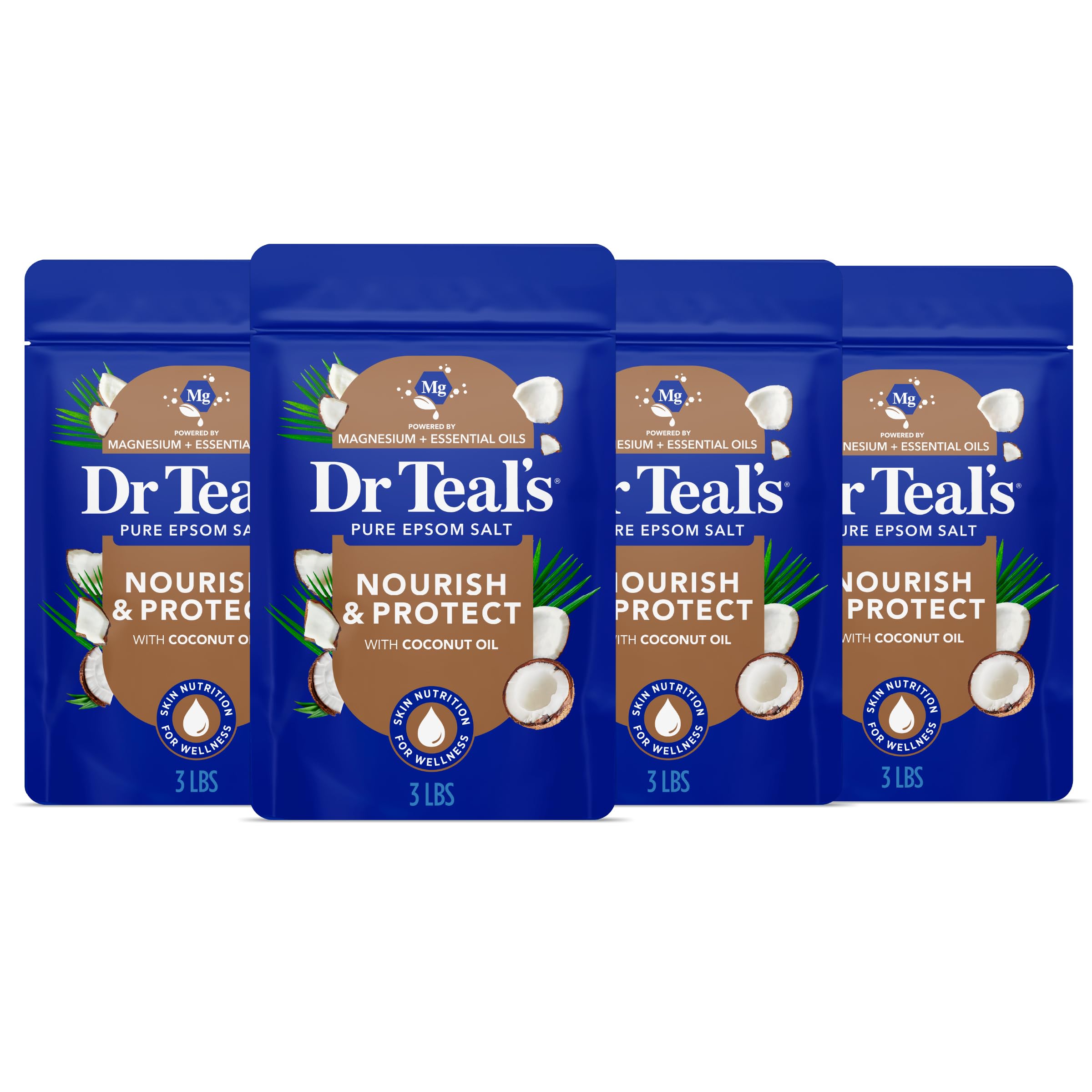 Dr Teal's front packaging showing coconut scent and benefits