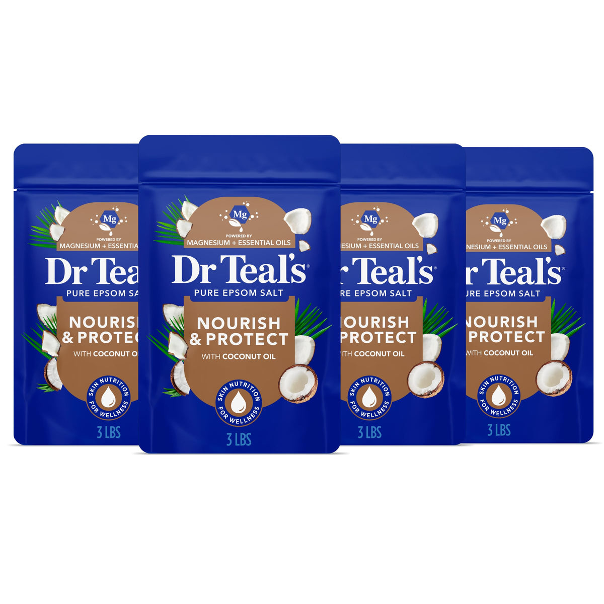 Dr Teal's front packaging showing coconut scent and benefits