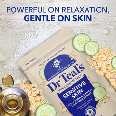 Dr Teal's cucumber extract visual highlighting botanical calming element