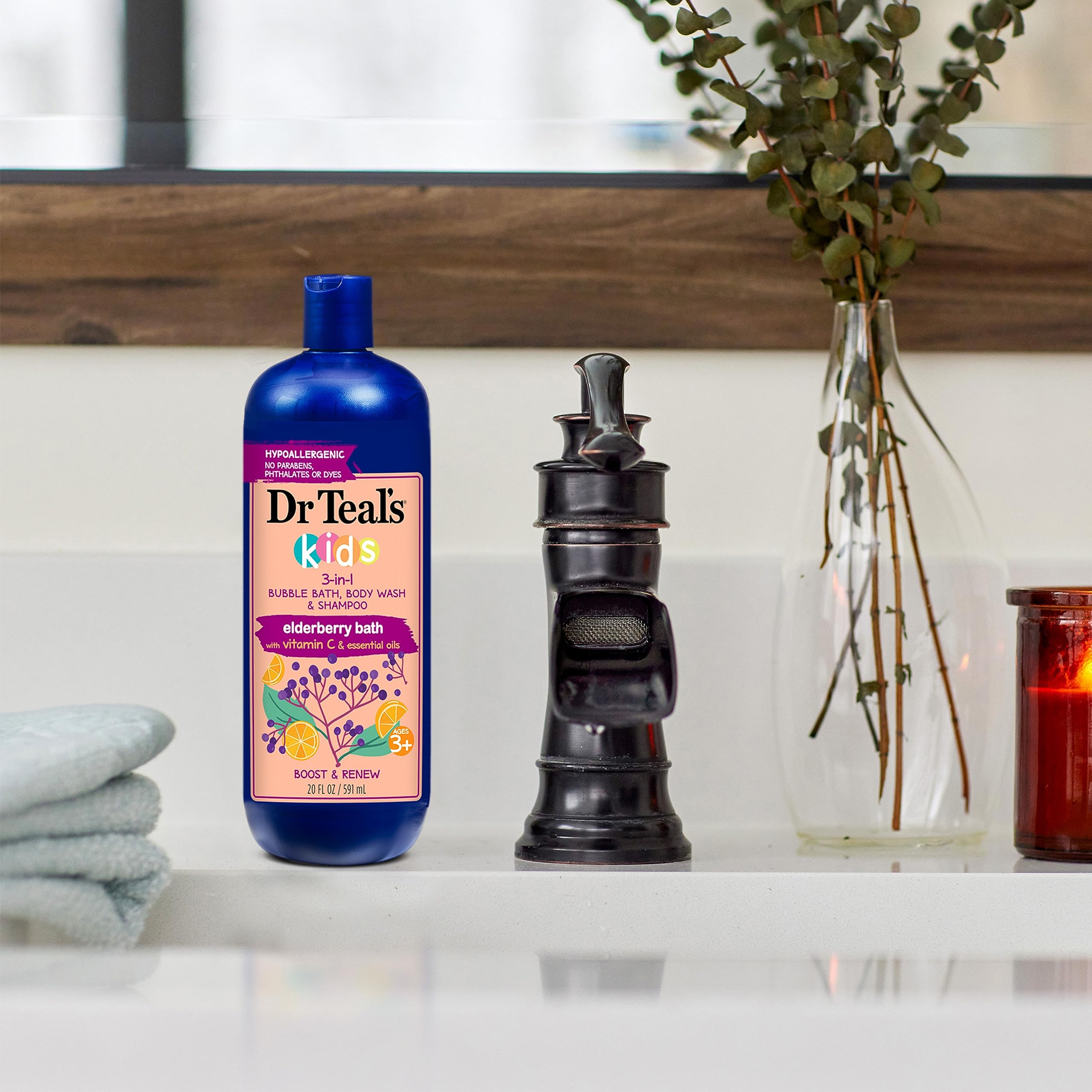 Dr Teal's back bottle ingredients panel showing cleaner formula