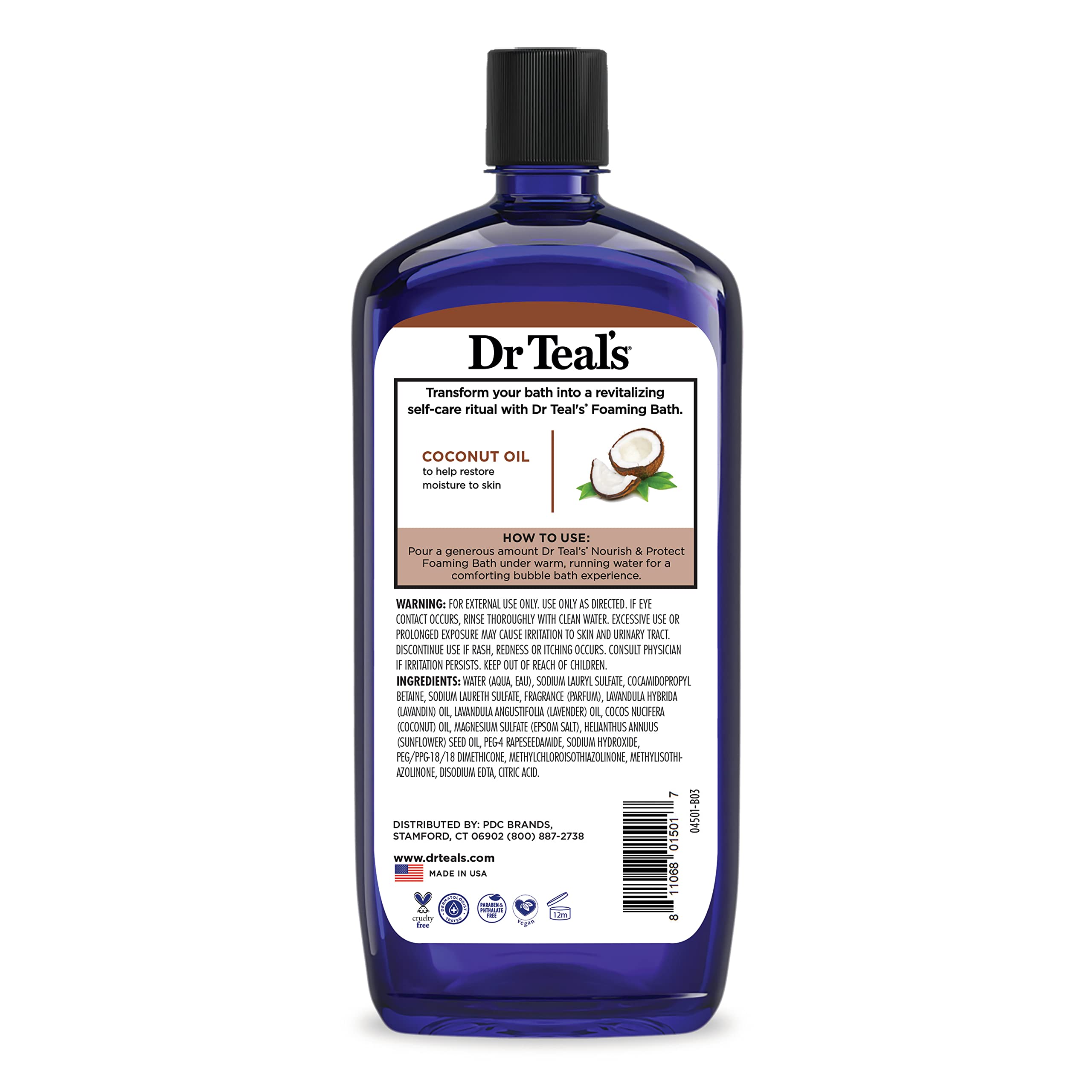 Dr Teal's bubbles draining easily for simple bathtub cleanup