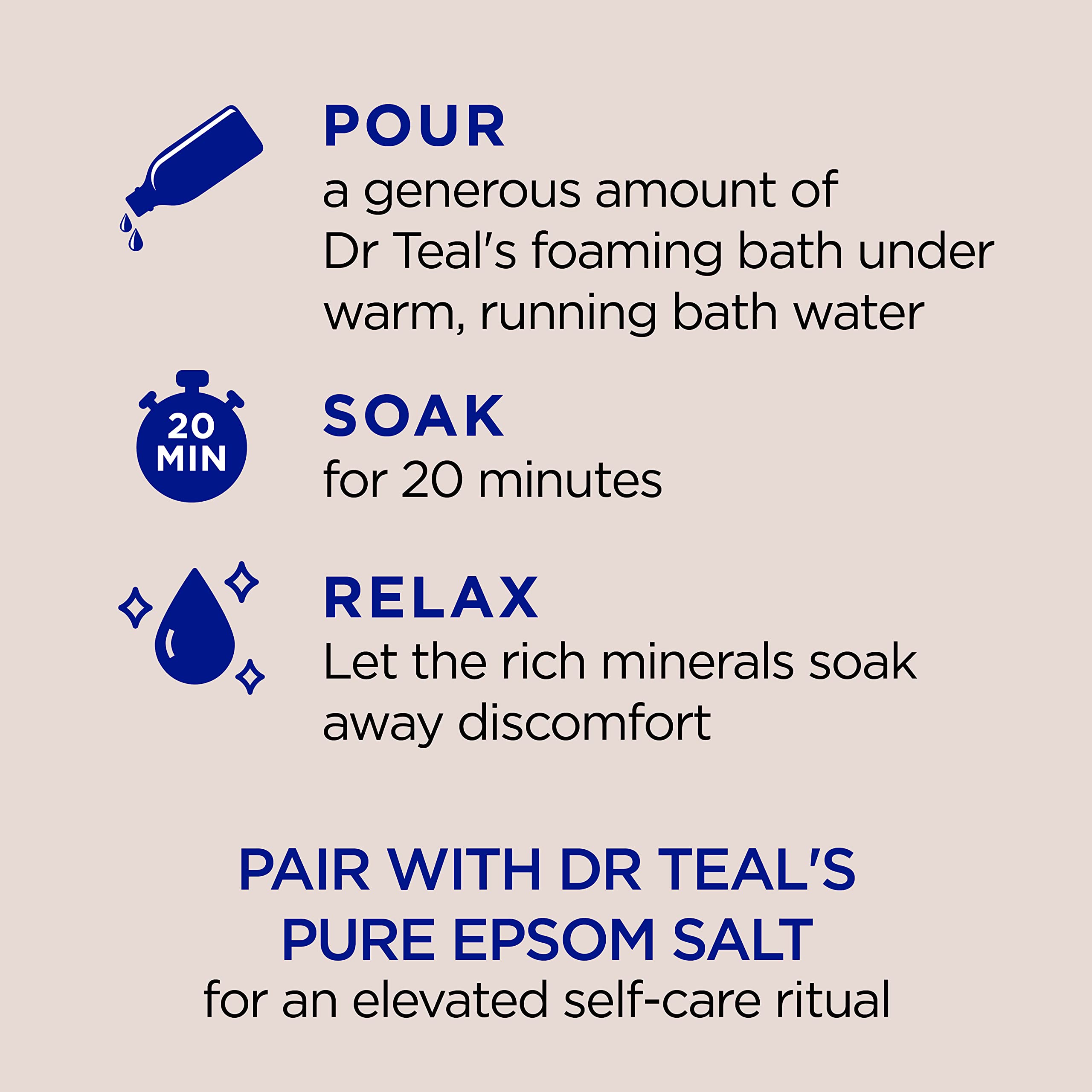Dr Teal's creamy foam texture detail for rich moisturizing lather