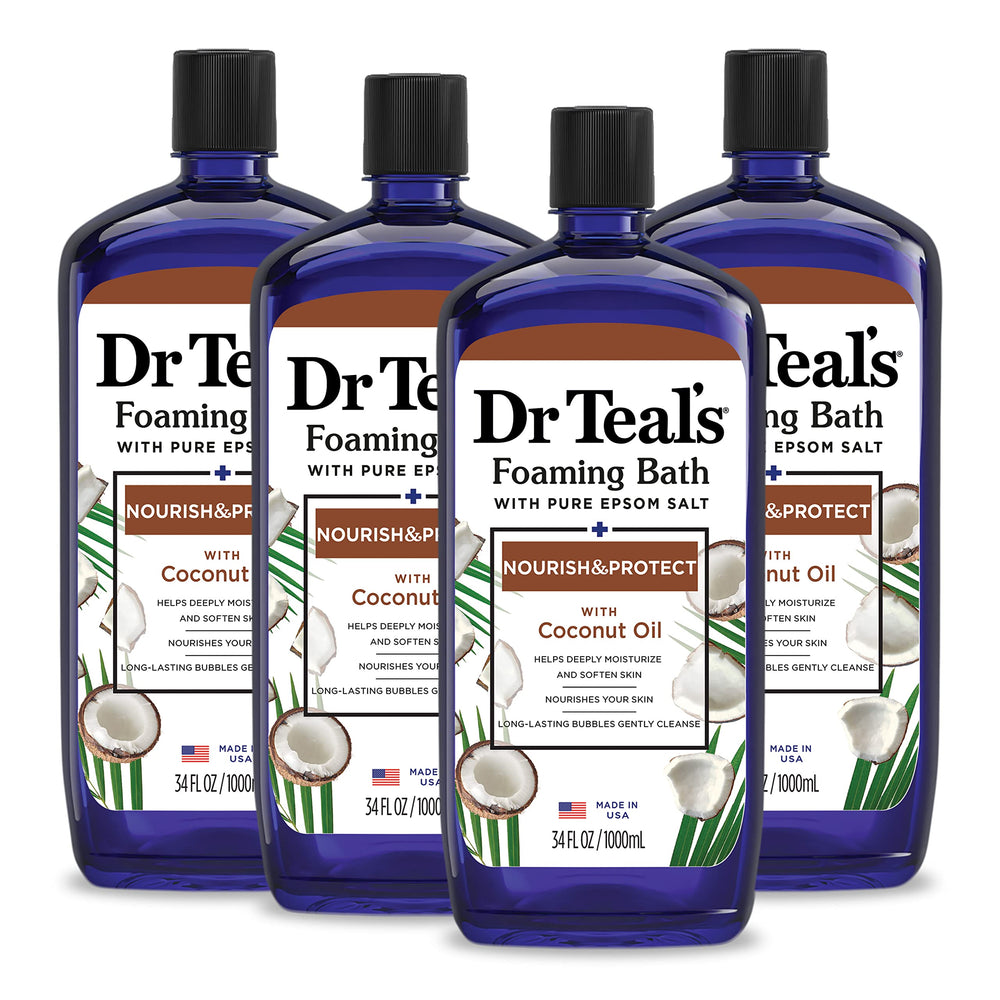 Dr Teal's front label showing product name and coconut scent benefit