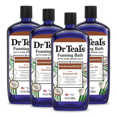 Dr Teal's front label showing product name and coconut scent benefit
